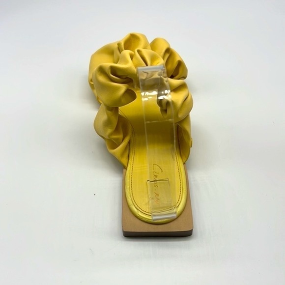 Circus By Sam Edelman - Iggy Ruched Bright Yellow Leather Strap Sandals Size 7.5 - Picture 4 of 14